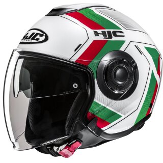 HJC i40N Casco Jet - Velu MC41 Blanco / Rojo / Verde