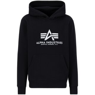 Alpha Industries Basic Hoody Carbon Negro / Plata