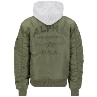 Alpha Industries Bomber Jacke MA-1 ZH Back EMB sage-green M