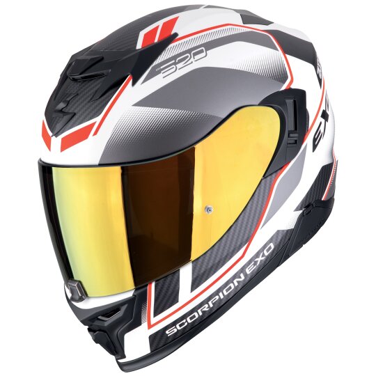 Scorpion Exo-520 Evo Air Lena Casco Integral Blanco / Plata / Rojo