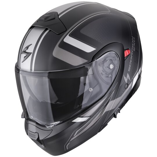 Scorpion Exo-930 Evo Casco Modulare Ardens Nero Opaco / Argento