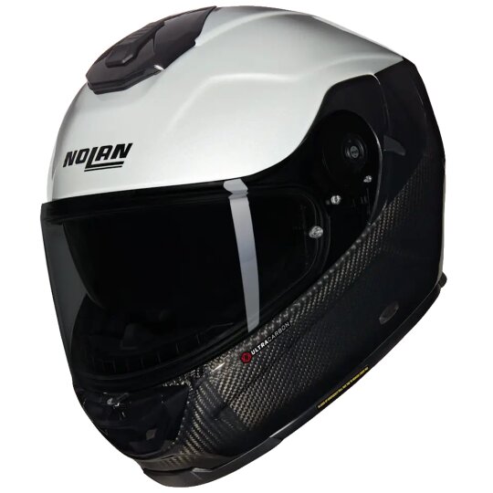 Nolan X-903 Ultra Carbon Verniciatura Speciale N-Com Casque Intégral en Carbone Noir / Blanc