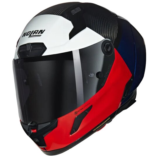 Nolan X-804 RS Ultra Carbon Blocco Casco Integral Rojo / Azul / Blanco