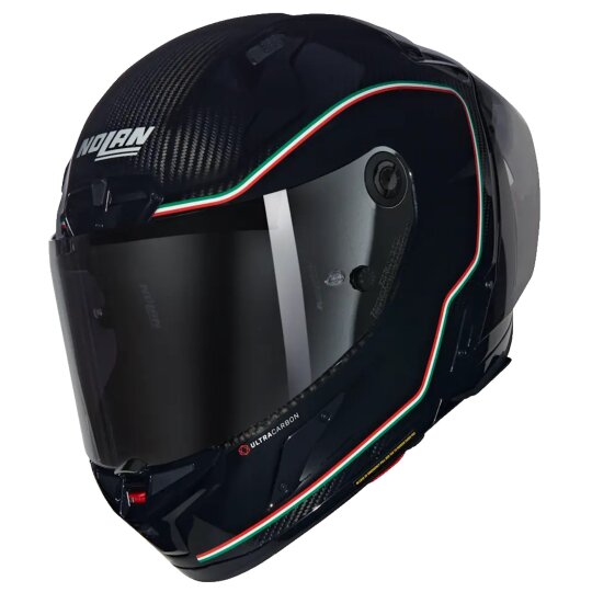 Nolan X-804 RS Ultra Carbon Asso Di Picche Integralhelm Schwarz / Rot / Grün