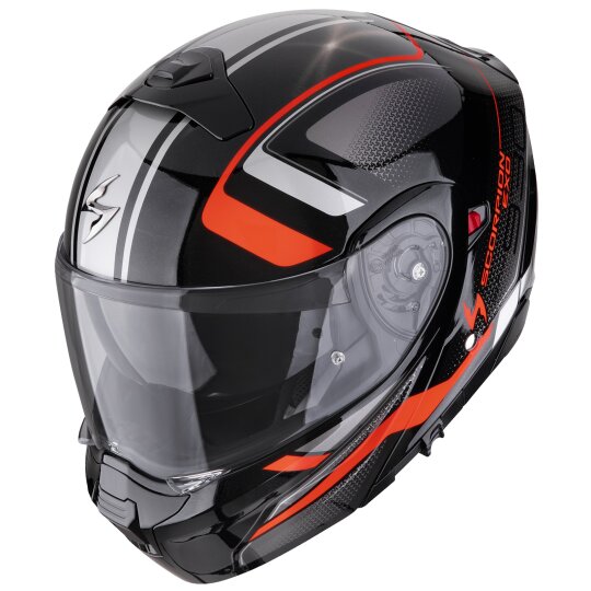 Scorpion Exo-930 Evo Casco Modulare Ardens Nero Metallizzato / Rosso L