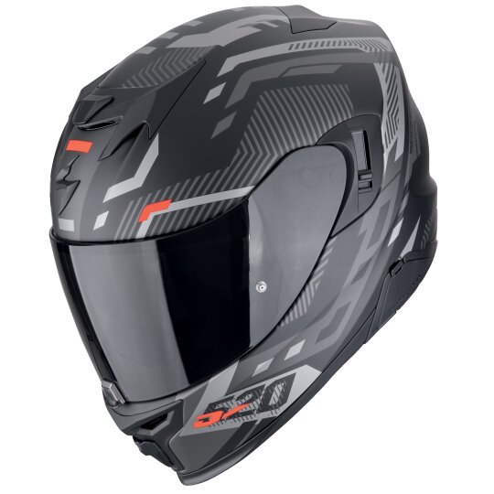 Scorpion Exo-520 Evo Air Ranka Casco Integral Negro / Plata / Rojo L