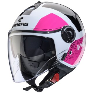 Caberg Riviera V4 X Casco jet Alpha Bianco / Nero-Fucsia