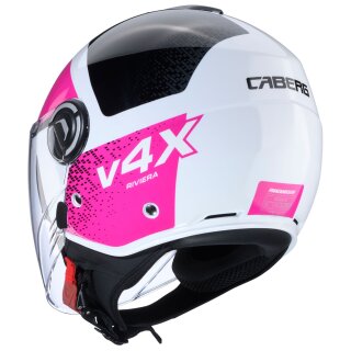 Caberg Riviera V4 X Jethelm Alpha Weiss / Schwarz-Fuchsia