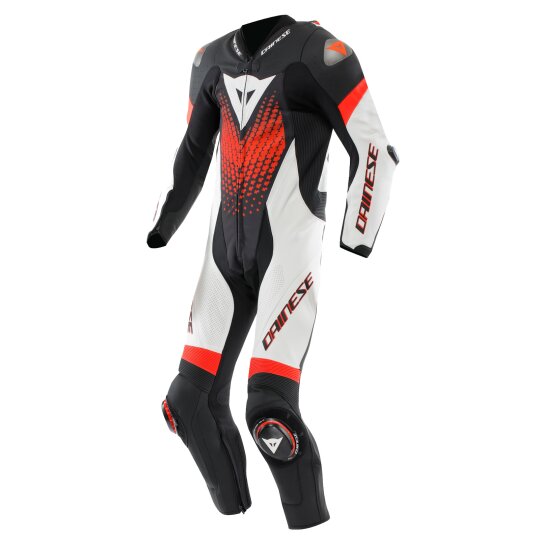 Dainese Laguna Seca 6 1 tlg. Lederkombi Schwarz / Weiss / Fluo-Rot