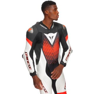 Dainese Laguna Seca 6 1 tlg. Lederkombi Schwarz / Weiss / Fluo-Rot