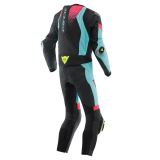 Dainese Laguna Seca 6 Traje de Piel 1 pieza Negro / Azul / Rosa