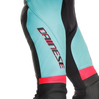 Dainese Laguna Seca 6 Combinaison en Cuir 1 Pièce Noir / Bleu / Rose