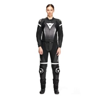 Dainese Fluminea 2 tlg. Lederkombi Schwarz / Weiss