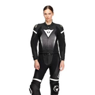 Combinazione in Pelle Dainese Fluminea 2 Pezzi Nero / Bianco