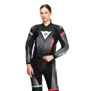 Combinazione in Pelle Dainese Fluminea 2 Pezzi Nero / Bianco / Antracite