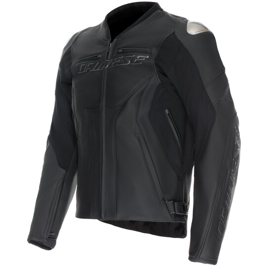 Veste en Cuir Dainese Racing 5 Noir / Noir