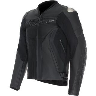 Dainese Racing 5 Perf Lederjacke Schwarz / Schwarz