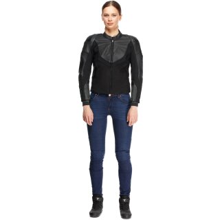 Dainese Iperattiva Leder- / Textiljacke Schwarz Damen