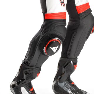 Dainese Laguna Seca 6 Mono de cuero de una pieza Negro / Blanco / Rojo Fluo