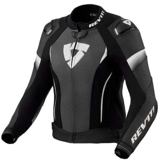 Revit Xena 4 Pro Lederjacke Schwarz / Weiss Damen