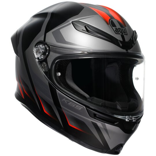 AGV K6 S Casco Integrale Karve Nero Opaco / Grigio / Rosso