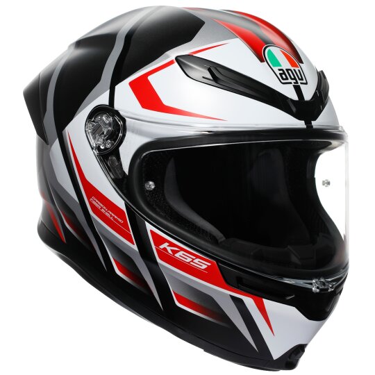 Casco integral AGV K6 S Karve Negro Mate / Blanco / Rojo M