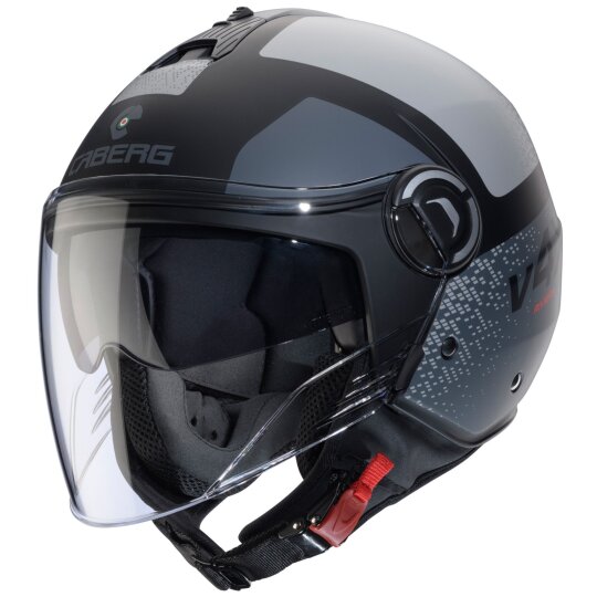 Casco Jet Caberg Riviera V4 X Alpha Nero Opaco / Grigio Antracite