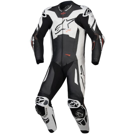 Mono de cuero 1-Pieza Alpinestars GP Plus V4 Sprint Negro / Blanco / Rojo-Fluo