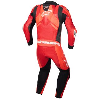 Alpinestars GP Plus V4 Sprint Mono de Cuero de 1 Pieza Rojo Fluo / Rojo Medio / Blanco 54