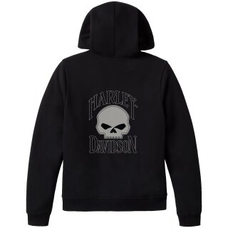 Felpa con Cappuccio e Zip HD Willie G Skull Nero Donna