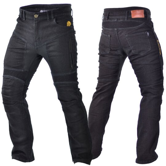 Trilobite Parado Motorrad-Jeans Doublelayer Herren Schwarz Lang 36/34