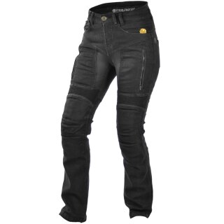 Trilobite Parado Motorrad-Jeans Doublelayer Damen Schwarz Regular 36/32