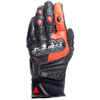 Dainese Carbon 4 Sporthandschuhe Kurz Schwarz / Fluo-Rot