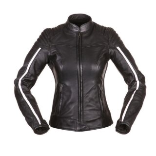 Modeka Alva Lady Lederjacke schwarz / weiss Damen